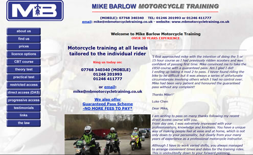 Mike Barlow Motorcycle Training website
