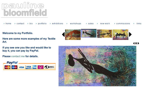 Pauline Bloomfield Textile Artist website